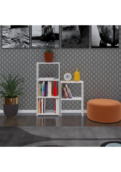 Kenzlife kitaplık süper ga 150*40*19 byz 5 katlı tek bölme çift bölme opsiyonlu ofis mutfak banyo dolabı arkalıksız fiyatları