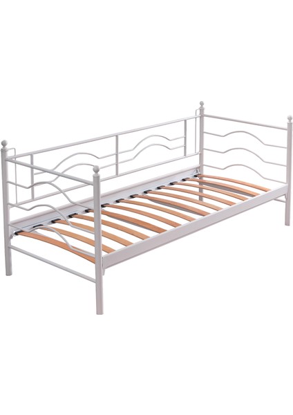 Myra Daybed Tek Kişilik Ferforje Metal Karyola-Beyaz