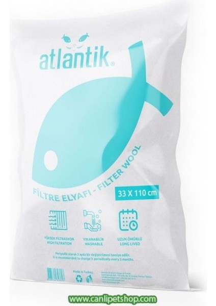 Atlantik Akvaryum Için Elyaf Büyük 33*110 cm