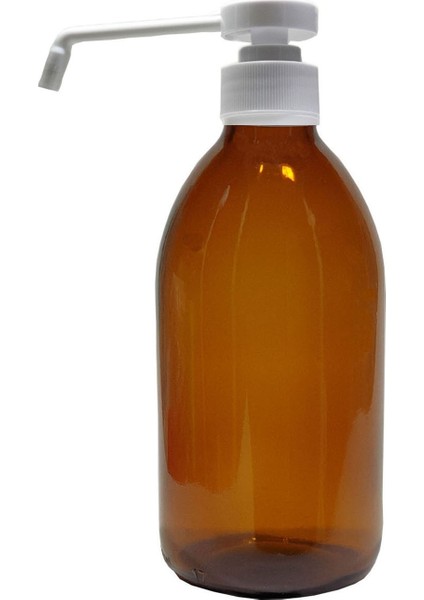 Amber Cam Şişe 250 ml Cam Dezenfektan ve Kolonya Pompalı 2 Adet