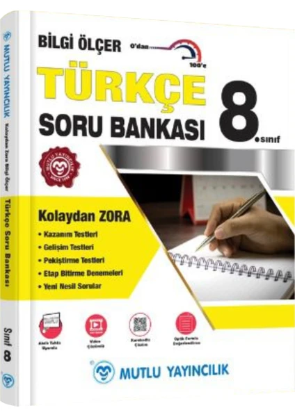 Mutlu Yayıncılık 8. Sınıf Türkçe Bilgi Ölçer Soru Bankası