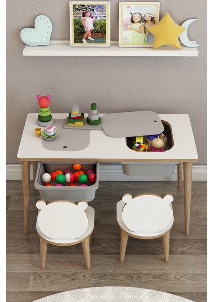 Çocuk Oyun Etkinlik Çalışma Masası Montessori Sandalyeli