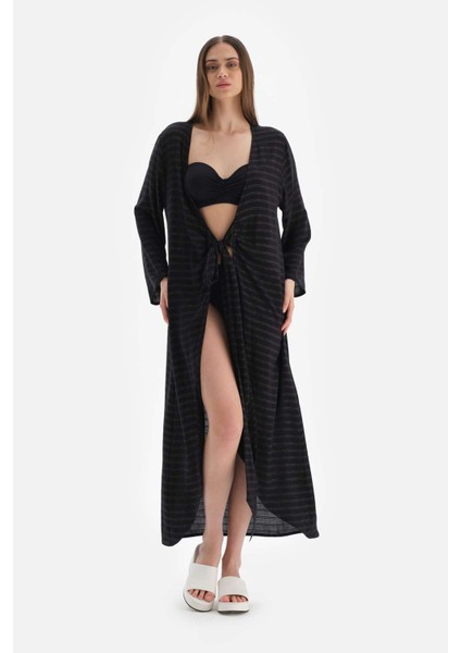 Siyah Uzun Kimono