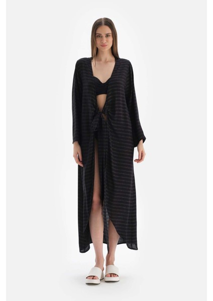 Siyah Uzun Kimono