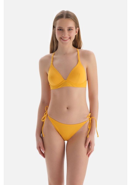 Sarı Spagetti Bikini Alt