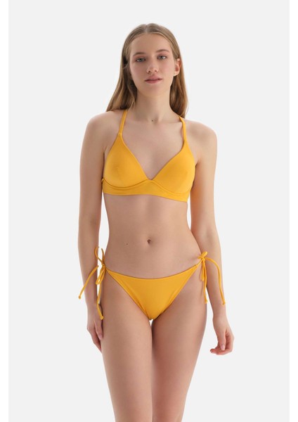 Sarı Spagetti Bikini Alt