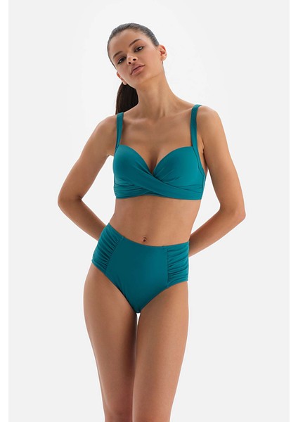 Petrol Kaplı Bikini Üstü