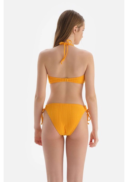 Sarı Straplez Bikini Üst