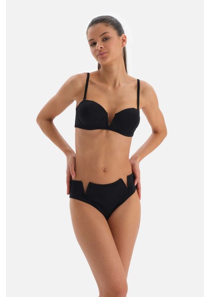 Siyah Straplez V Tel Bikini Üst