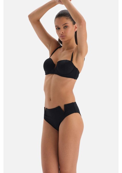 Siyah Straplez V Tel Bikini Üst