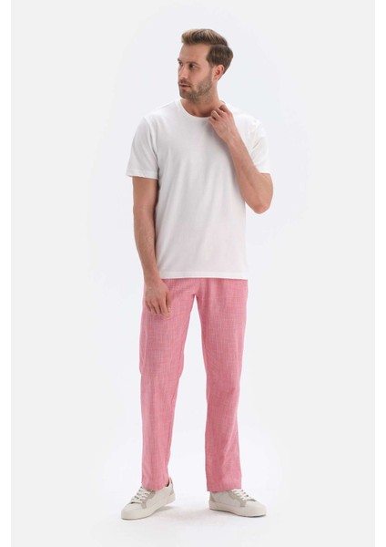 Kırmızı Pötikareli Uzun Paça Dokuma Pijama Altı