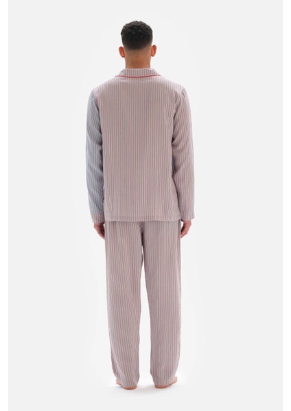 Kırmızı Gömlek Yaka Patchwork Çizgili Dokuma Üst fiyatları