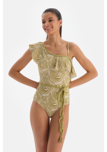 Fıstık Yeşili Volanlı Mayo indirimleri