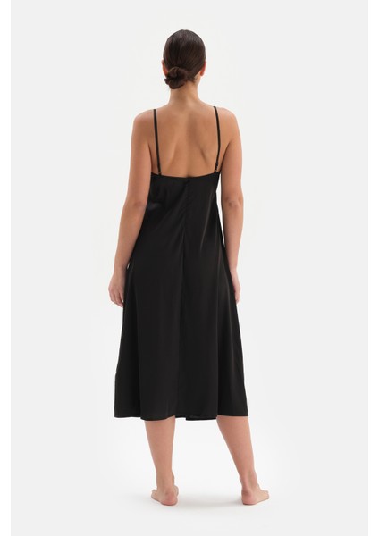 Siyah Yırtmaçlı Brıde Saten Gecelik fiyatları