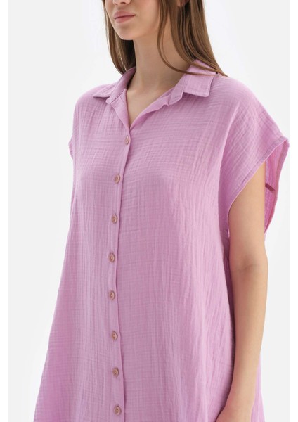 Mor Müslin Uzun Gömlek modelleri