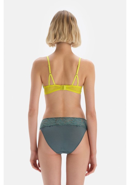 Yeşil Dantel Detaylı Mikro Slip