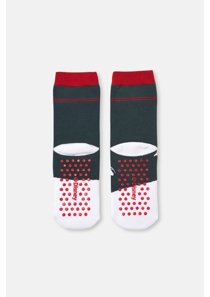 Koyu Yeşil Çocuk Dısney Havlu Çorap Mınnıe Daısy