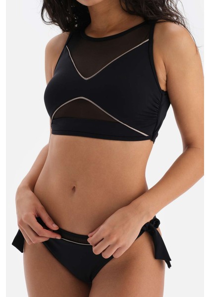 Siyah Halter Yaka Bikini Üst fırsatları