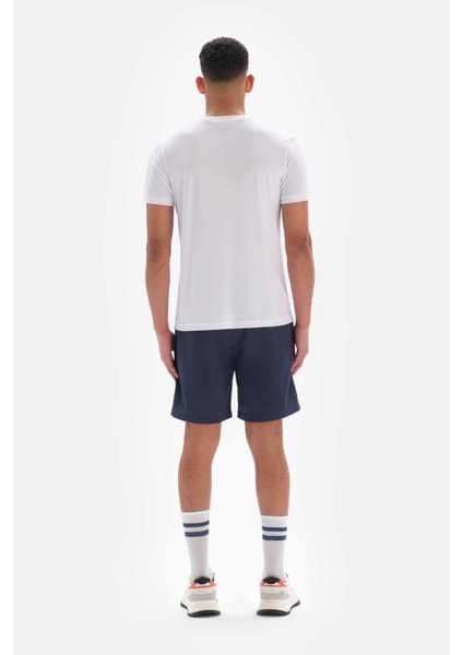 Beyaz Erkek Tenis Topu Baskılı Tişört