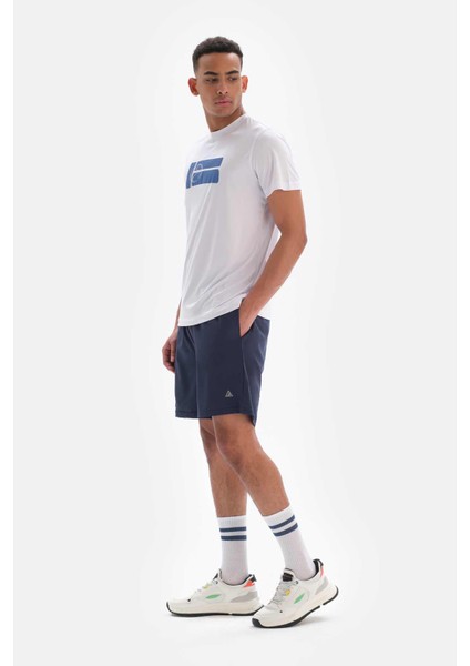 Beyaz Erkek Tenis Topu Baskılı Tişört