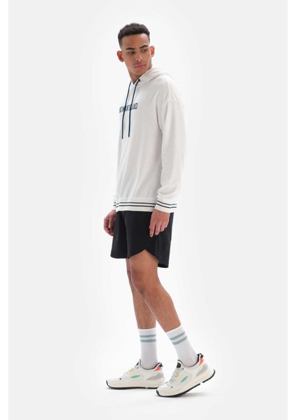 Beyaz Erkek No Man's Land Baskili Sweatshirt modelleri