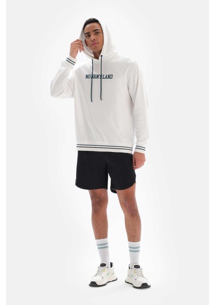 Beyaz Erkek No Man's Land Baskili Sweatshirt indirimleri