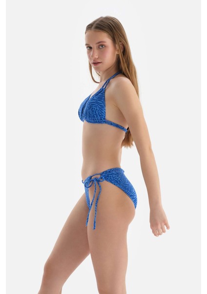 Mavi Üçgen Küçük Bikini Üst