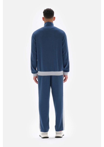 Koyu Indıgo Erkek Ceket Fermuarlı Cupro