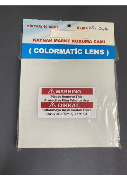 Solarmatik Maske Iç Koruma Camları 10'lu Paket (105X46 Mm)