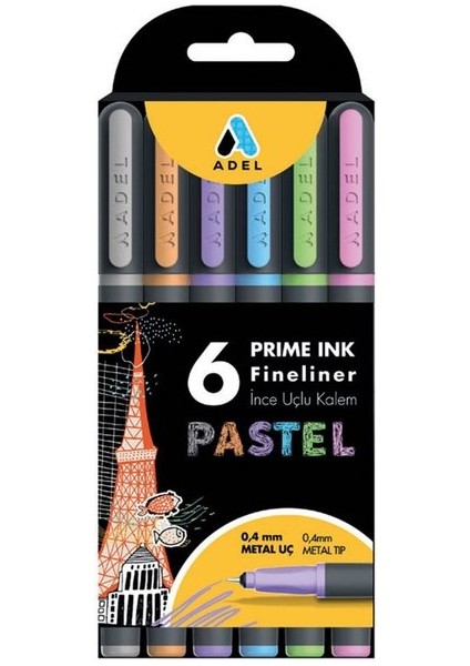 Prime Ink Fineliner 6'lı Pastel