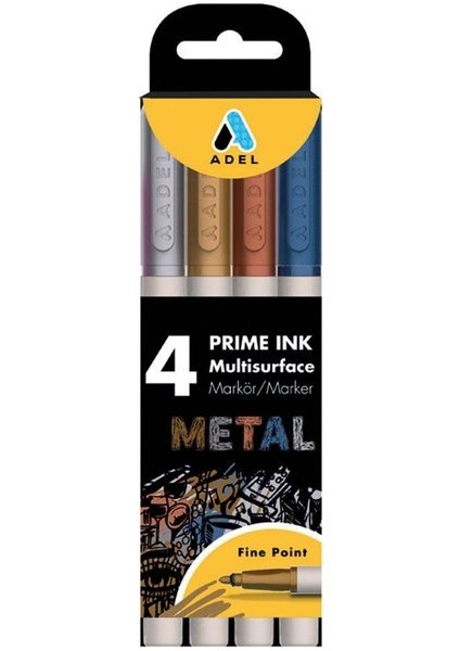 Prime Ink Multisurface 4'lü Metalik