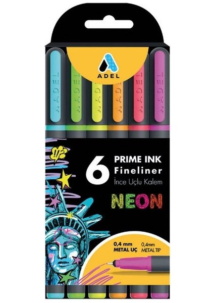 Prime Ink Fineliner 6'lı Neon