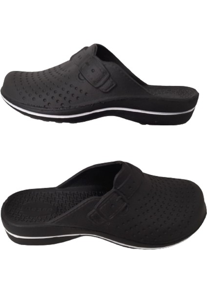 Unisex Siyah-Beyaz Çizgili Banyo Balkon Terliği GZRR215-20 GZRR215-20 fiyatları