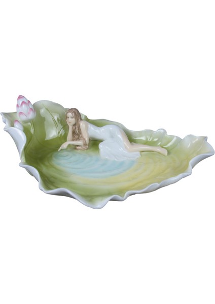 Veronese Biblolar → Wise Porselen-Kadınlı Tabak-25,5*17*7,5 CM-Dekoratif Obje