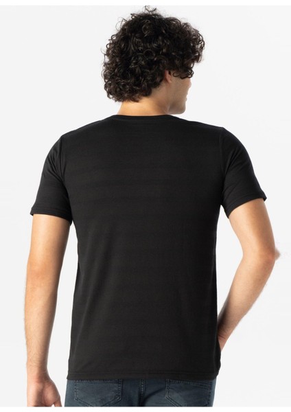 Polo Yaka Armürlü Siyah Erkek T-Shirt TS1014000266