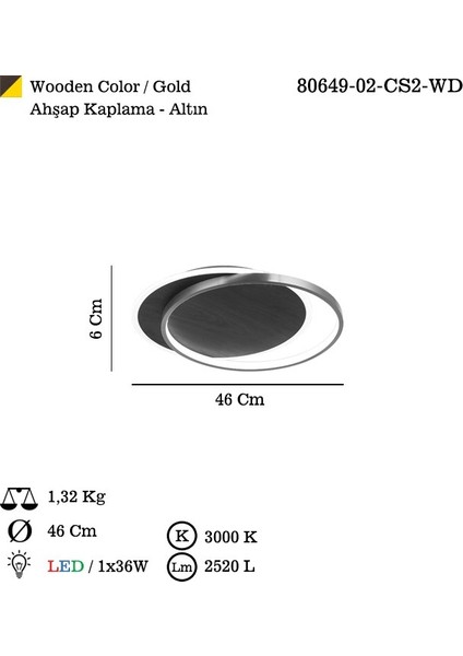 Nevıs 2'li K.yuv Eskıt ahsap Ledlı Plafonyer