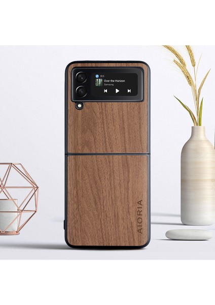 For Samsung Galaxy Z Flip 3 Ahşap Tahıl Cep Telefonu Kılıfları (Yurt Dışından)