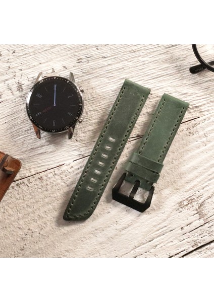 Huawei Watch Deri Kordon Gt2 E Gt2e Gt2pro Gt3 Pro Gt3pro Watch GT4 Gt 2 3 4 5 46mm Huawei Watch 4 Pro Ultimate Pro Se 2e Elite Yeşil Deri Kayış 46 22mm