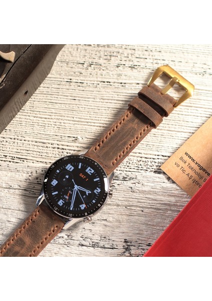 Huawei Watch Kordon 22mm Gt2 E Gt2e Gt2pro Gt3 Pro Gt3pro Watch GT4 5 Gt 2 3 4 5 Huawei Watch 4 Pro Ultimate Pro Se 2e Elite Kahverengi Deri Kayış 46 22mm