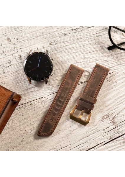 Huawei Watch Kordon 22mm Gt2 E Gt2e Gt2pro Gt3 Pro Gt3pro Watch GT4 5 Gt 2 3 4 5 Huawei Watch 4 Pro Ultimate Pro Se 2e Elite Kahverengi Deri Kayış 46 22mm