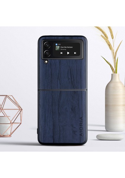 For Samsung Galaxy Z Flip 3 Ahşap Tahıl Cep Telefonu Kılıfları (Yurt Dışından)