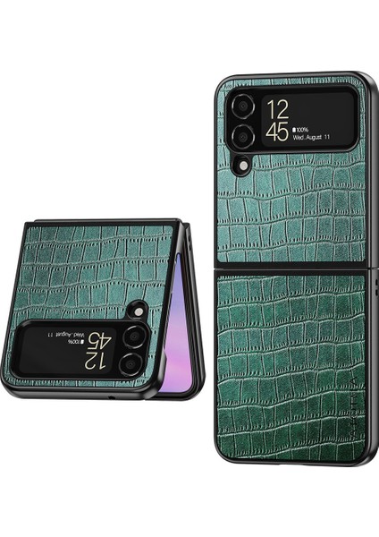 For Samsung Galaxy Z Flip 3 Timsah Deseni Cep Telefonu Kılıfları (Yurt Dışından)