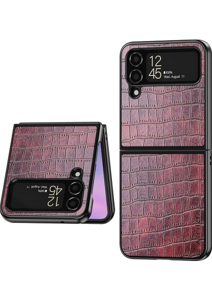 For Samsung Galaxy Z Flip 4 Timsah Deseni Cep Telefonu Kılıfları (Yurt Dışından)