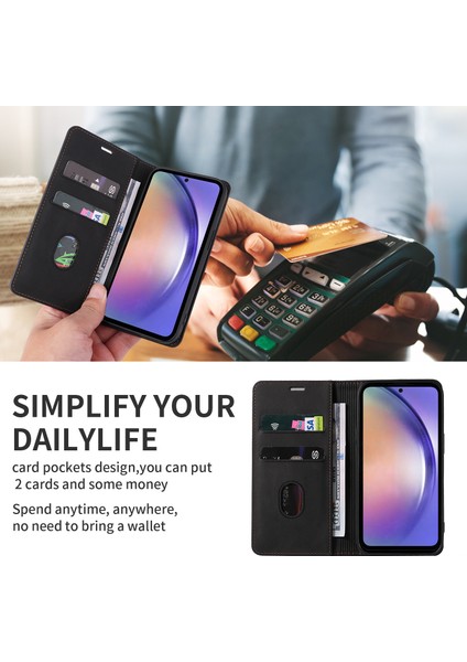 Samsung Galaxy A54 5g Bileklik Deri Telefon Standı Kasa Cüzdan Manyetik Cep Telefonu Kapağı Için (Yurt Dışından)