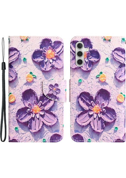 Samsung Galaxy A54 Için 5g Cross Doku Pu Deri Deri Dosyası Desen Baskı Manyetik Kapatma Stand Telefon Kapağı Kayışla (Yurt Dışından) fiyatları