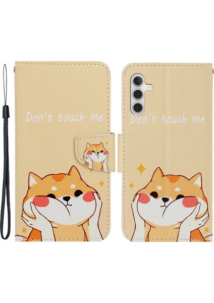 Samsung Galaxy A54 Için 5g Çapraz Doku Pu Deri Deri Cüzdan Kılıfı Manyetik Kapatma Desen Baskı Flip Stand Telefon Kapağı Kayışla (Yurt Dışından) fiyatları