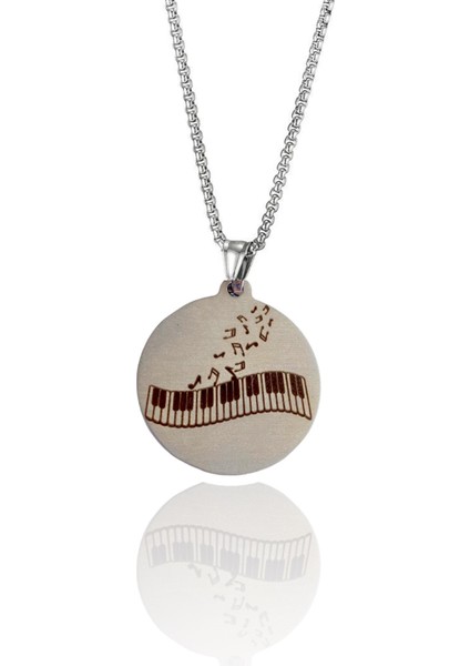 Piyano Nota Paslanmaz Çelik Kolye