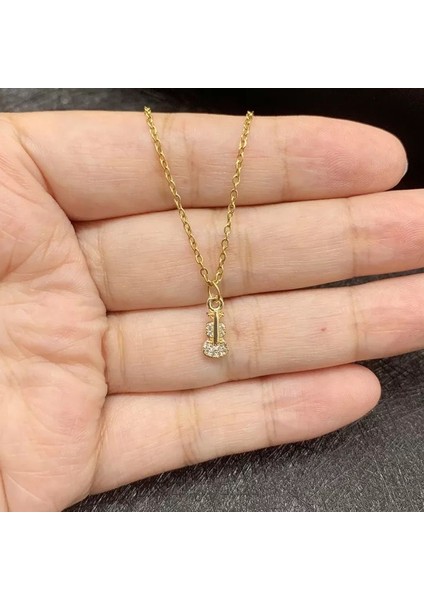 Keman Taşlın Gold Kolye