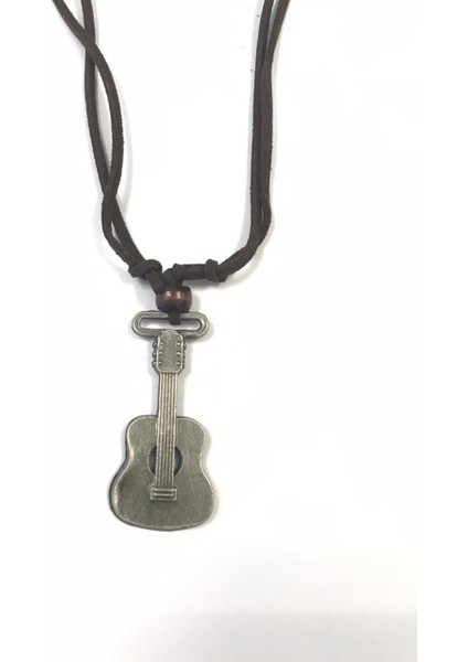 Gitar Deri Zincirli Kolye