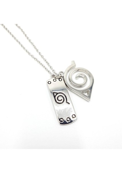 Anime Konaha ve Alınbandı Simgeli Paslanmaz Çelik Kolye